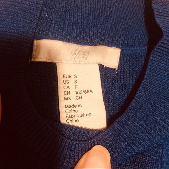 H&M | Blue High Neck Long Sleeve Shirt - Picture 8 of 10